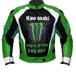 KAWASAKI-MONSTER ENERGY MOTORBIKE MOTOGP MOTORCYCLE RACING LEATHER JACKET